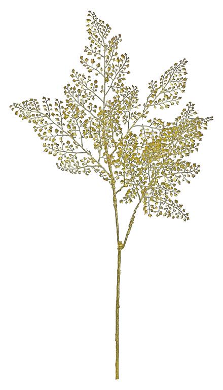 Gold metallic stem with maidenhair fern metallic gold detail.