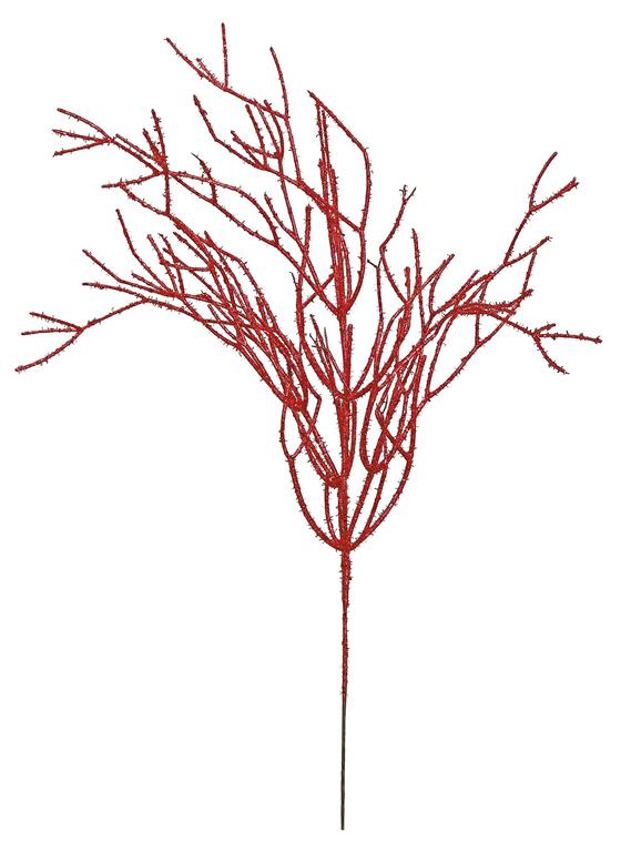 Twig Spray Red Glitter