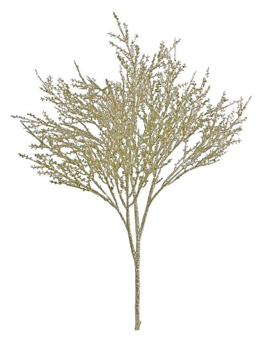 24" Spray Cedar Glitter Platinum