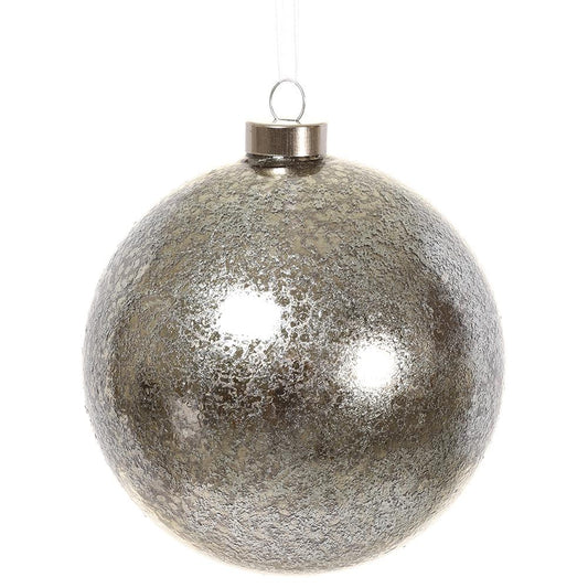 5" Silver Glass Ball Ornament