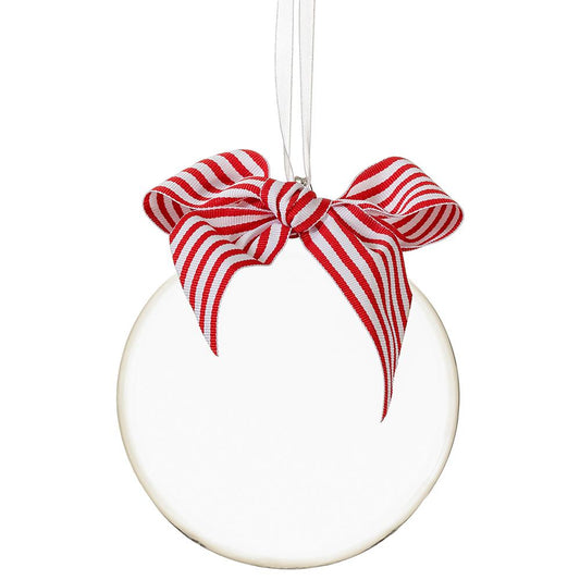 5" Clear Bow Glass Ball Ornament