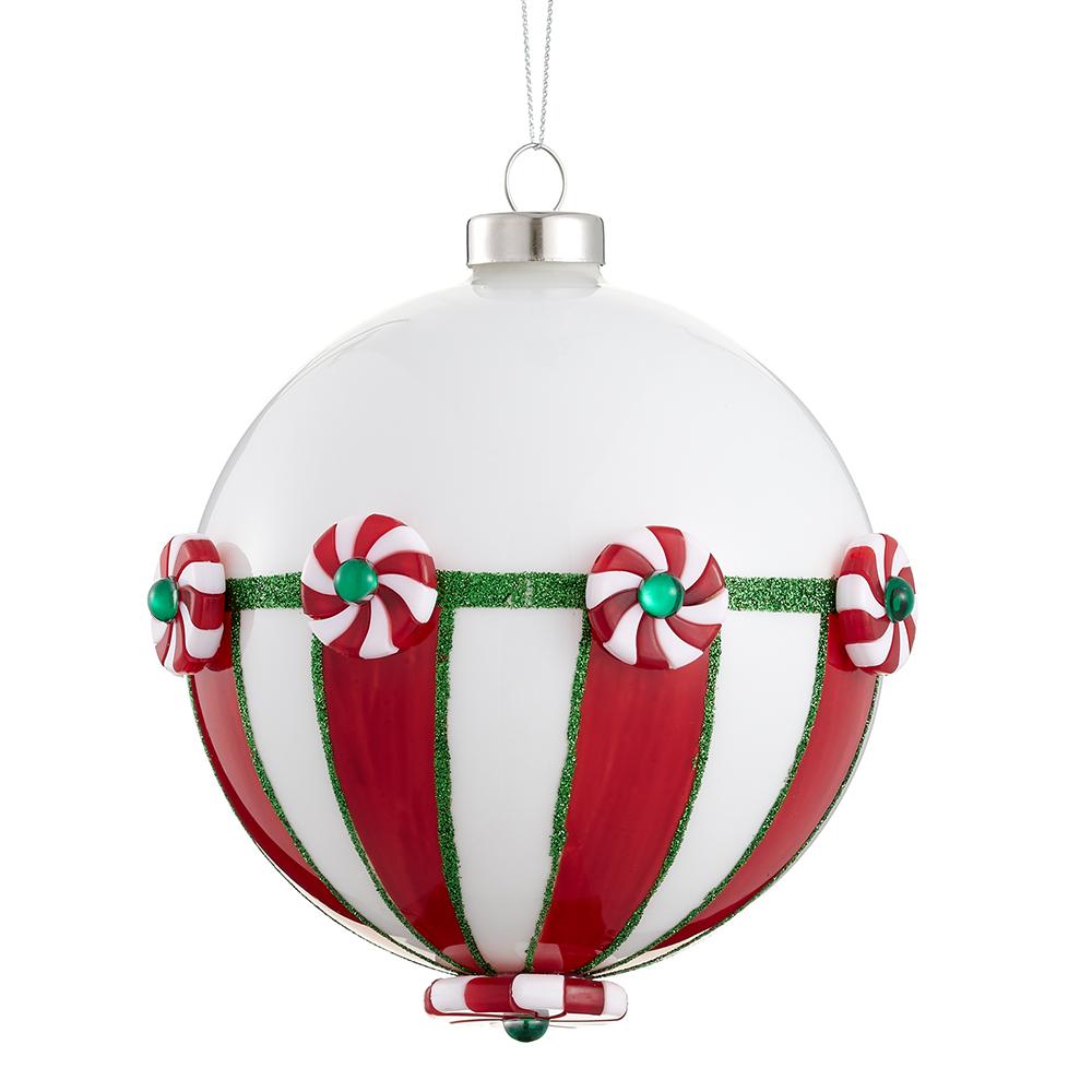 5" Candy Glass Ball Ornament