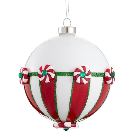 5" Candy Glass Ball Ornament