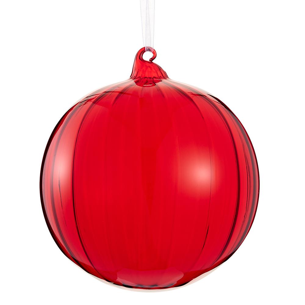 6" Red Glass Ball Ornament