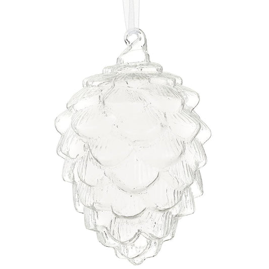 5" Clear Pinecone Glass Ornament