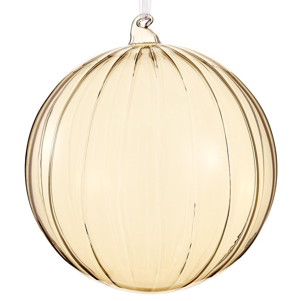 8" Taupe Swirl Glass Ball Ornament