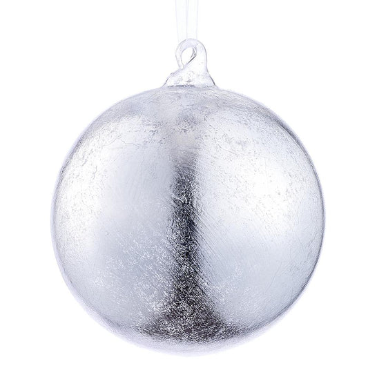 5" Silver Glass Ball Ornament