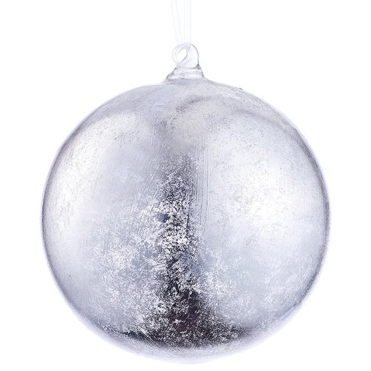 6" Silver Glass Ball Ornament
