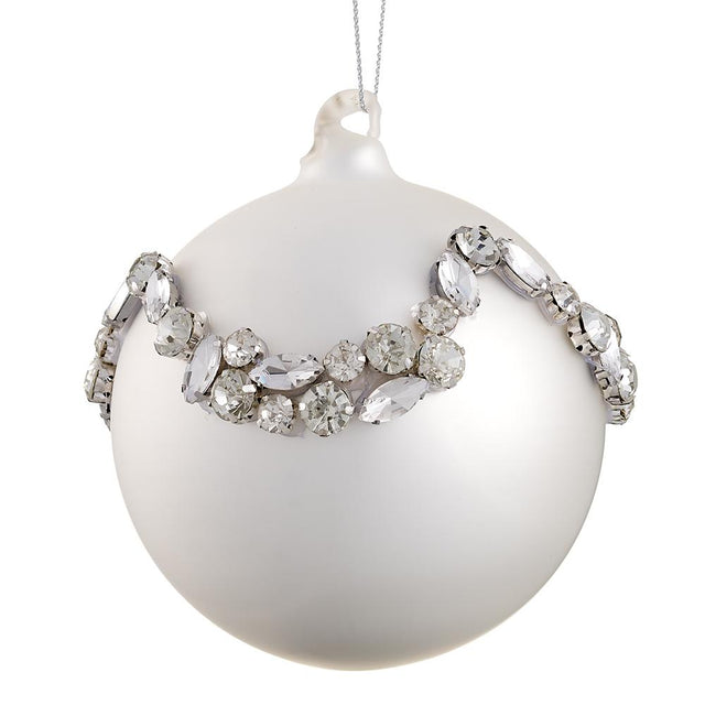 Pearl diamond glass ball ornament.