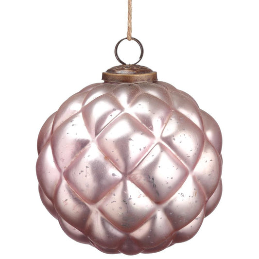 5" Pink Glass Ball Ornament