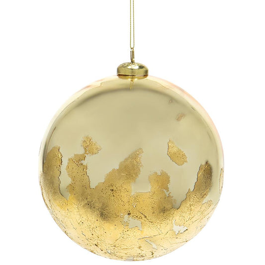6" Champagne Foil Glass Ball Ornament