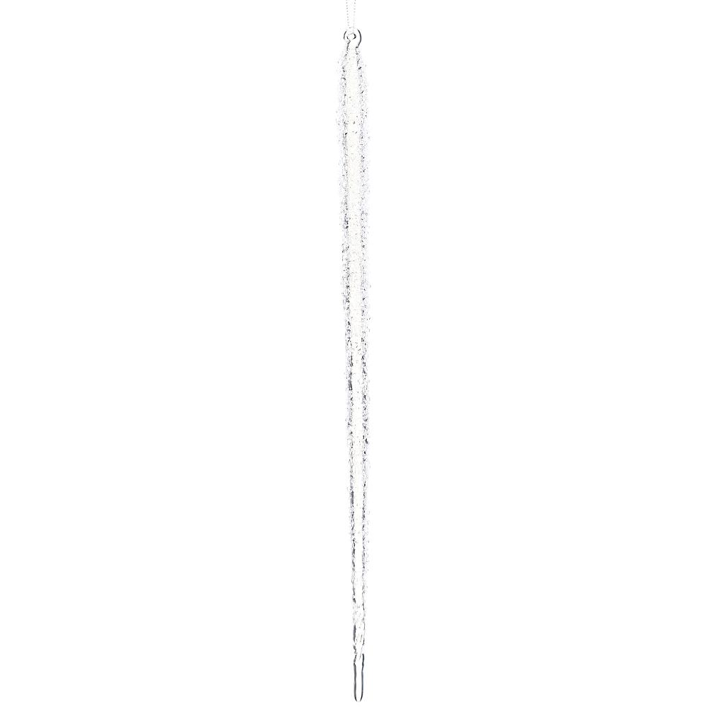 15" Icicle Clear Beaded Glass Ornament