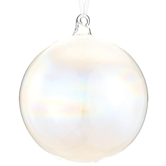 7" Clear Glass Ball Ornament