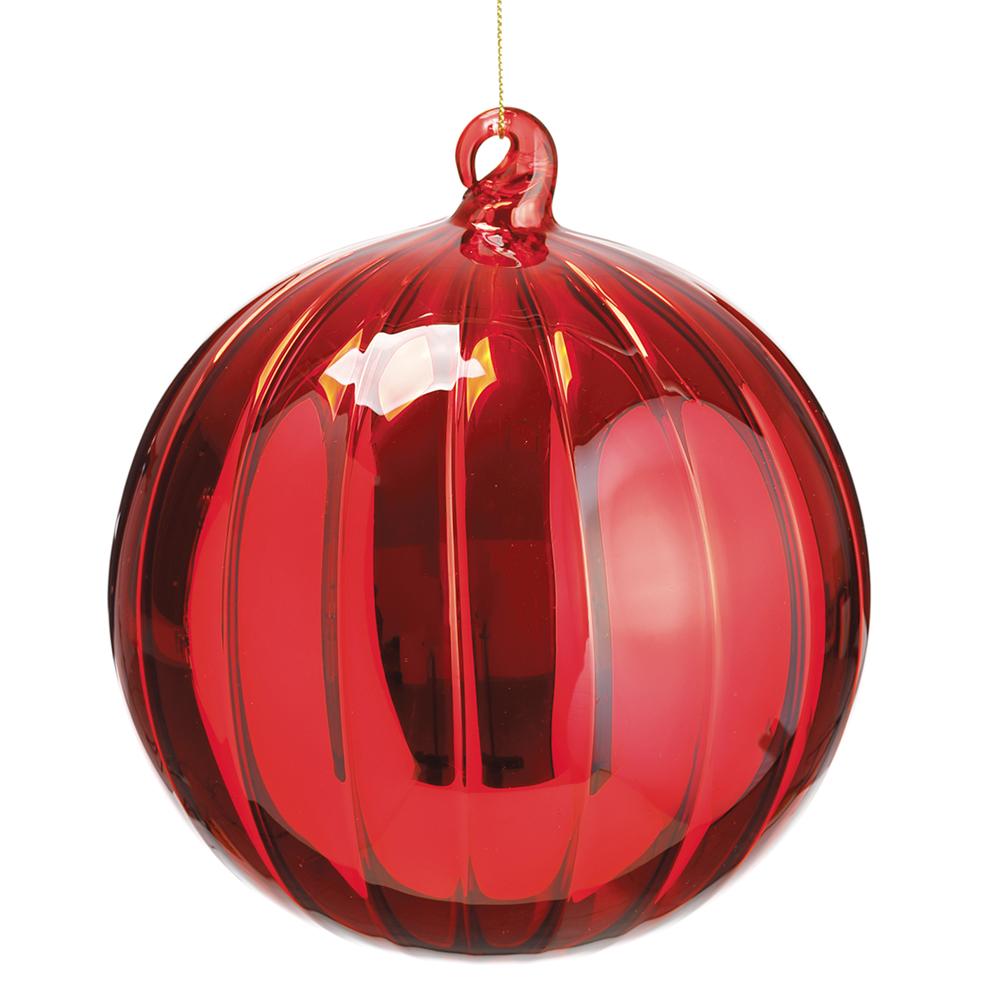 6" Red Glass Ball Ornament