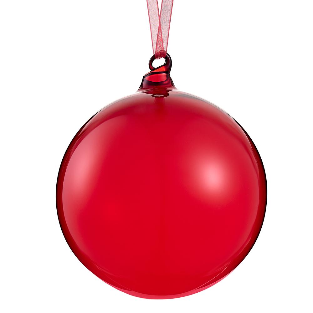 5” Red Glass Ball Ornament