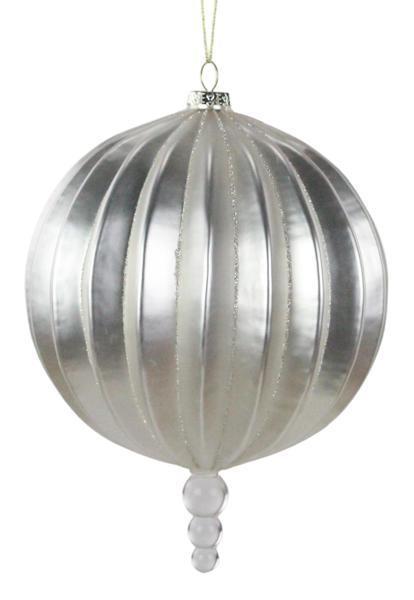 8" White Glass Tip Ornament
