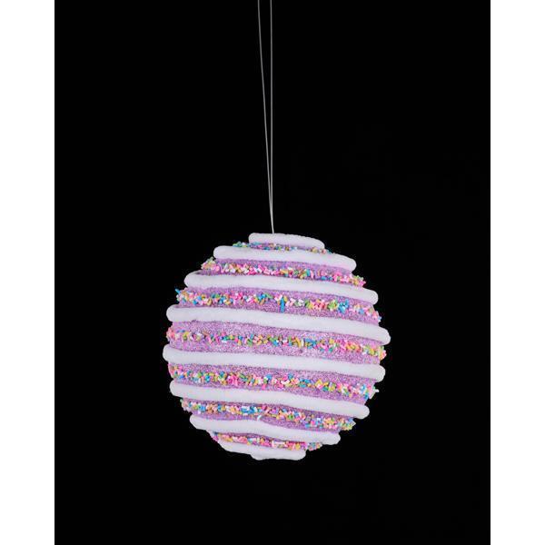 Purple sprinkle ball ornament.