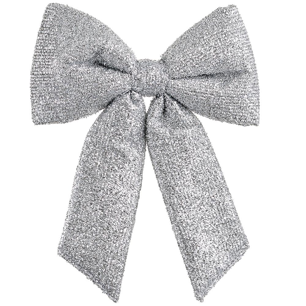 15"x12" Silver Metallic Bow