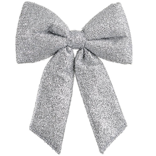 15"x12" Silver Metallic Bow