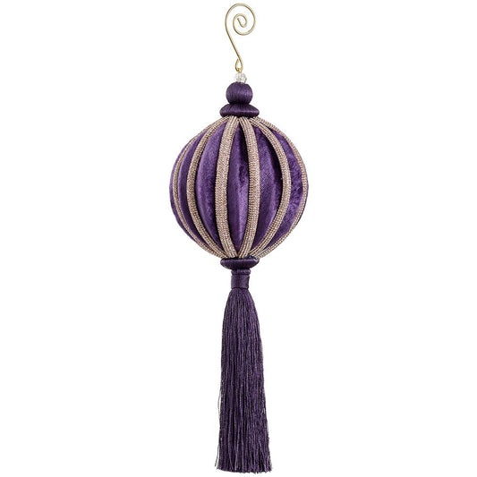 11" Purple Velvet Tassel Ornament
