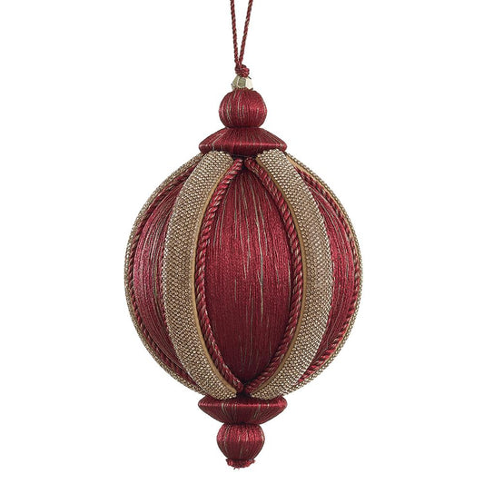 4" Sparkle Yarn Ball Ornament Burgundy Copper