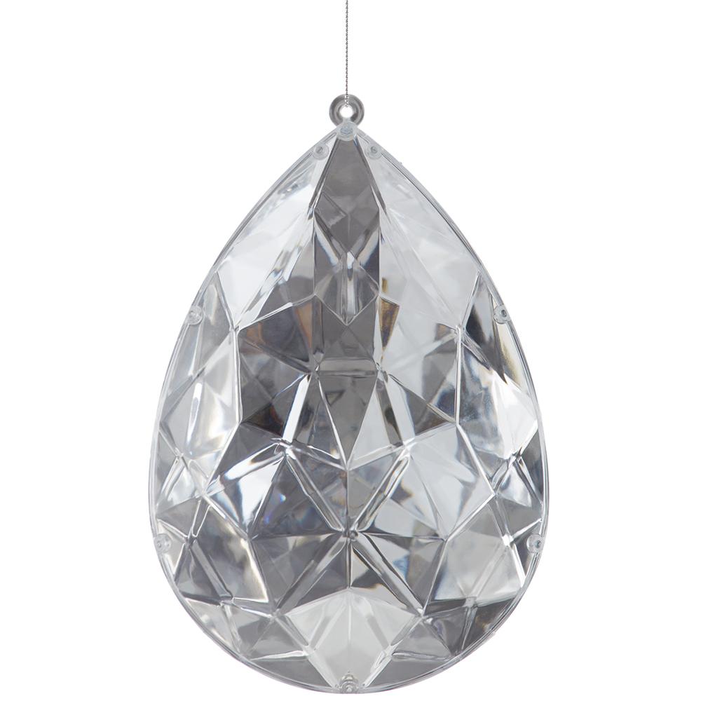 7.5" Silver Gem Ornament Plastic