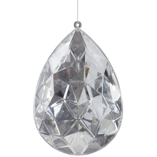 7.5" Silver Gem Ornament Plastic