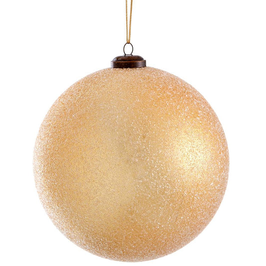 6" Glitter Ball Ornament Gold