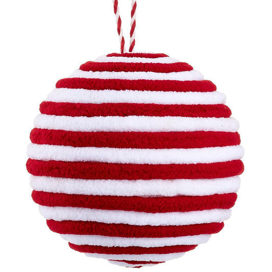4" Peppermint Ball Ornament