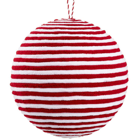 6" Peppermint Ball Ornament