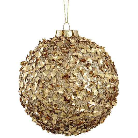 5" Gold Beaded Ornament