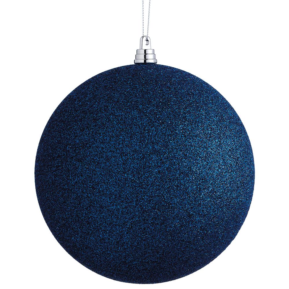 Blue glitter ball ornament.