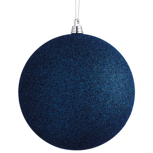 Blue glitter ball ornament.