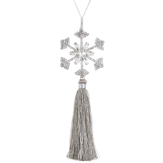 8" Snowflake Tassel Jeweled