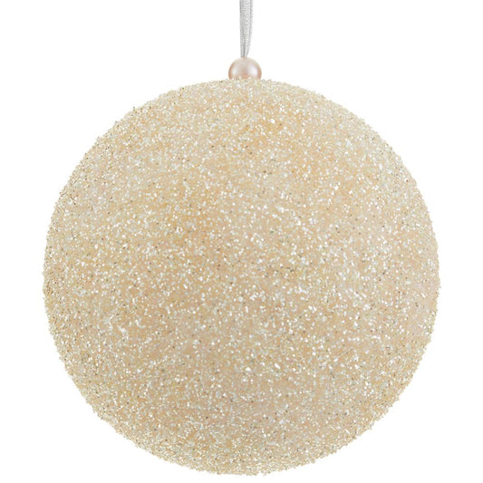 8" Blush Glitter Ball Ornament
