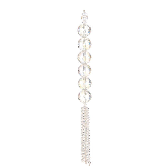 8" Clear Tassel Bead Drop Ornament