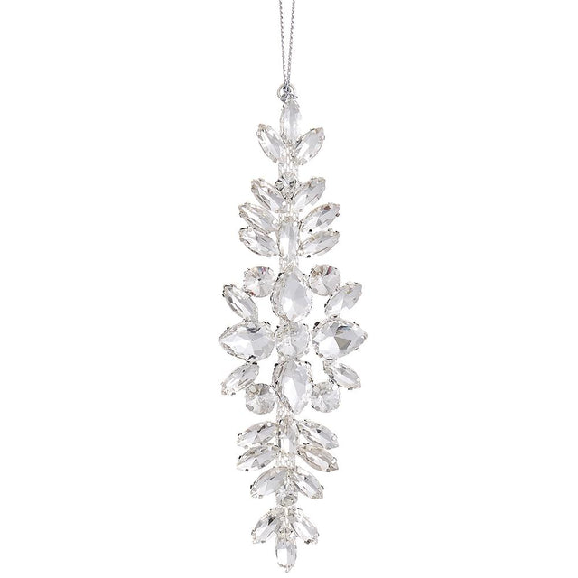 Silver rhinestone ornament for holiday decorating