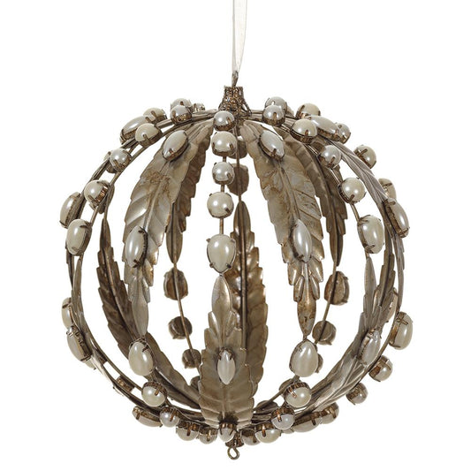 6" Pearl Leaf Ornament