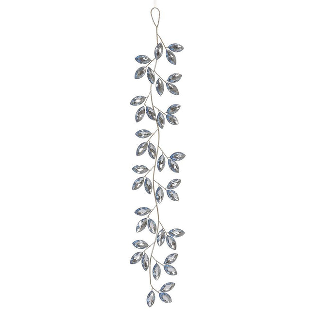 Blue spray with blue leaf rhinestone detail.