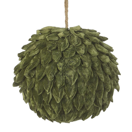 6" Moss Paper Ball Ornament