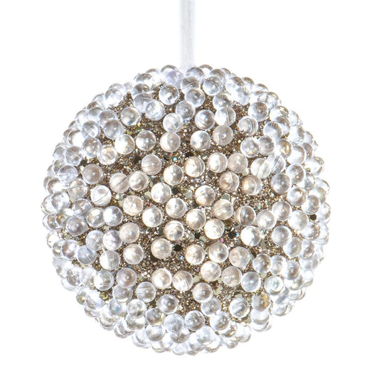 4" Gold Beaded Ornament