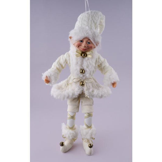 White elf figurine with a wintry palette.