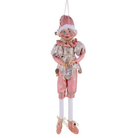 Pink figurine with a tall elf figure in pink.