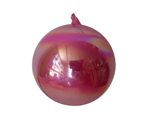 5" Rose Pearl Glass Ball Ornament