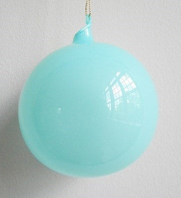 4" Turquoise Bubblegum Glass Ball Ornament