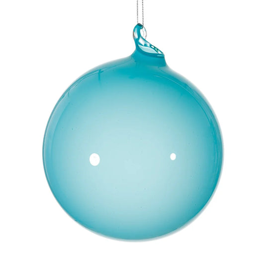 5" Light Turquoise Glass Ball Ornament