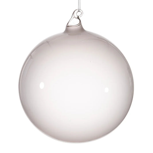 6" Light Grey Glass Ball Ornament
