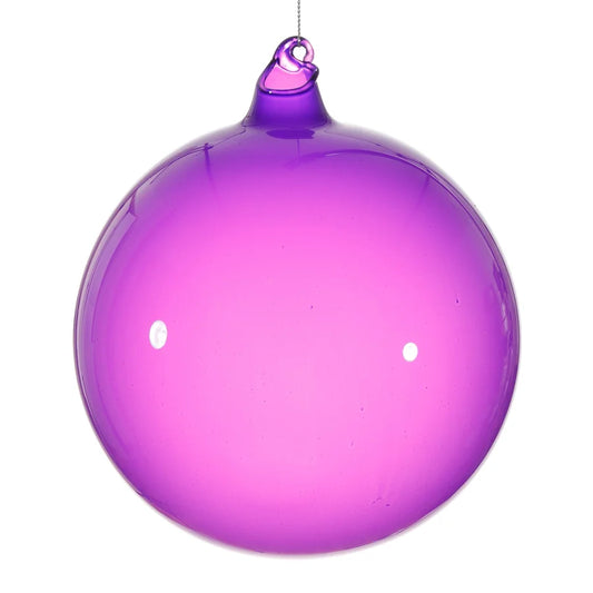 6" Purple Bubblegum Glass Ball Ornament