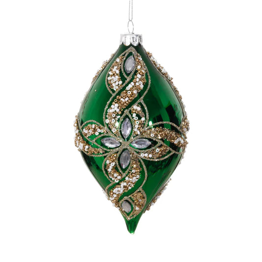5.5" Finial Green Gem Glass