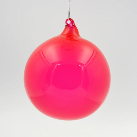 120mm Candy Red Bubblegum Glass Ball Ornament